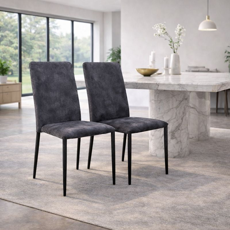 Sedia Armonia in tessuto grigio vintage impilabile