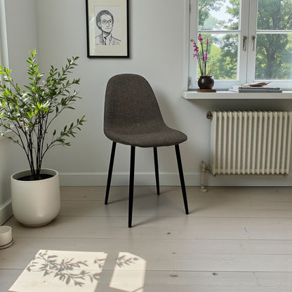 Sedia Lunaris marrone in tweed