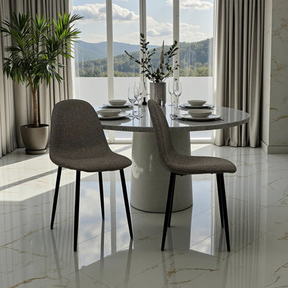 Sedia Lunaris marrone in tweed