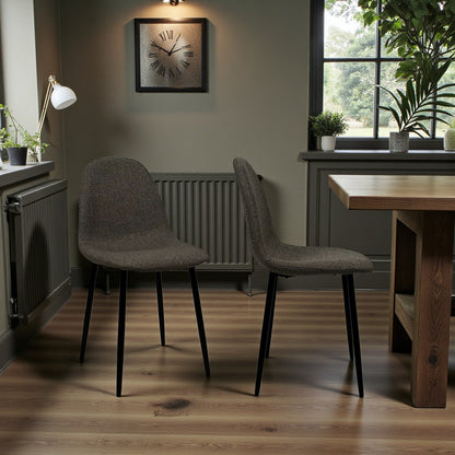 Sedia Lunaris marrone in tweed