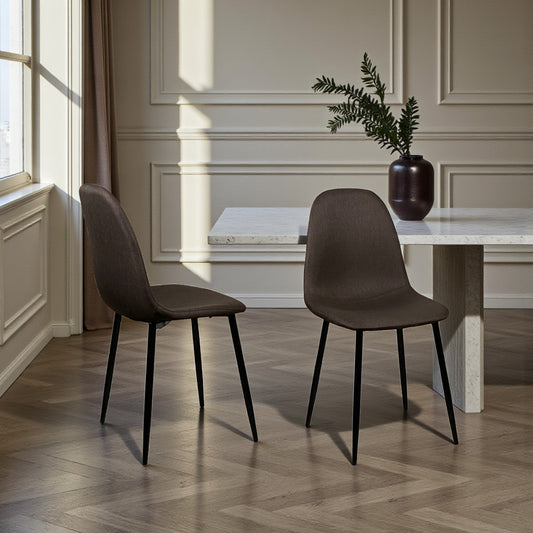 Sedia Katerina marrone in tessuto