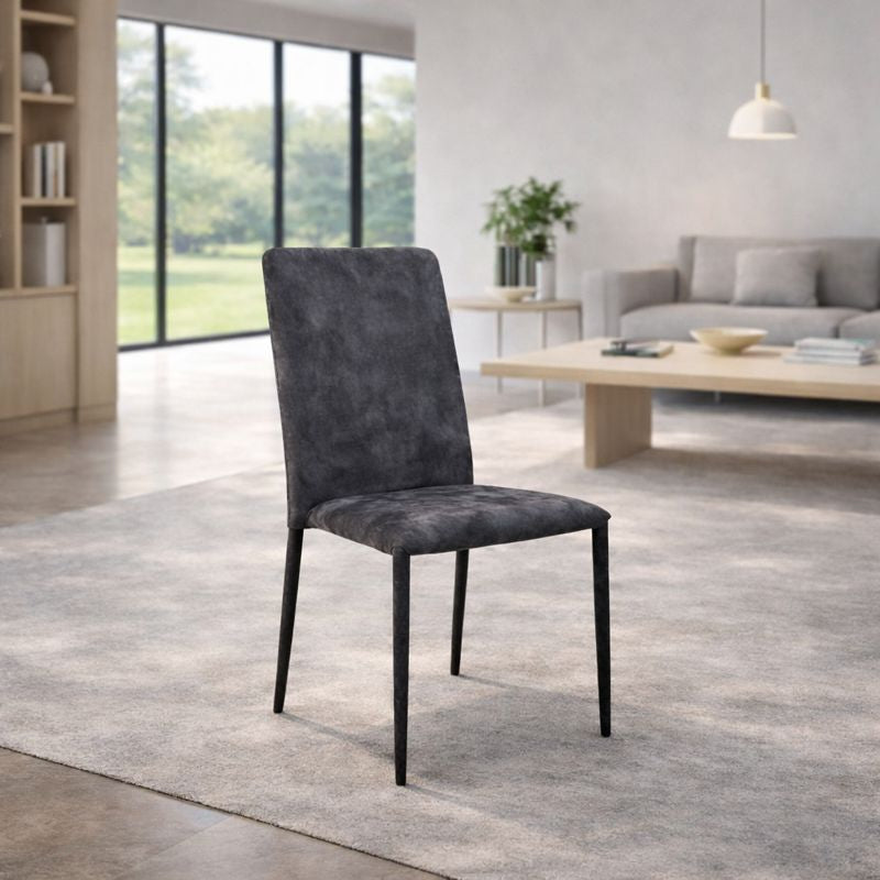 Sedia Armonia in tessuto grigio vintage impilabile