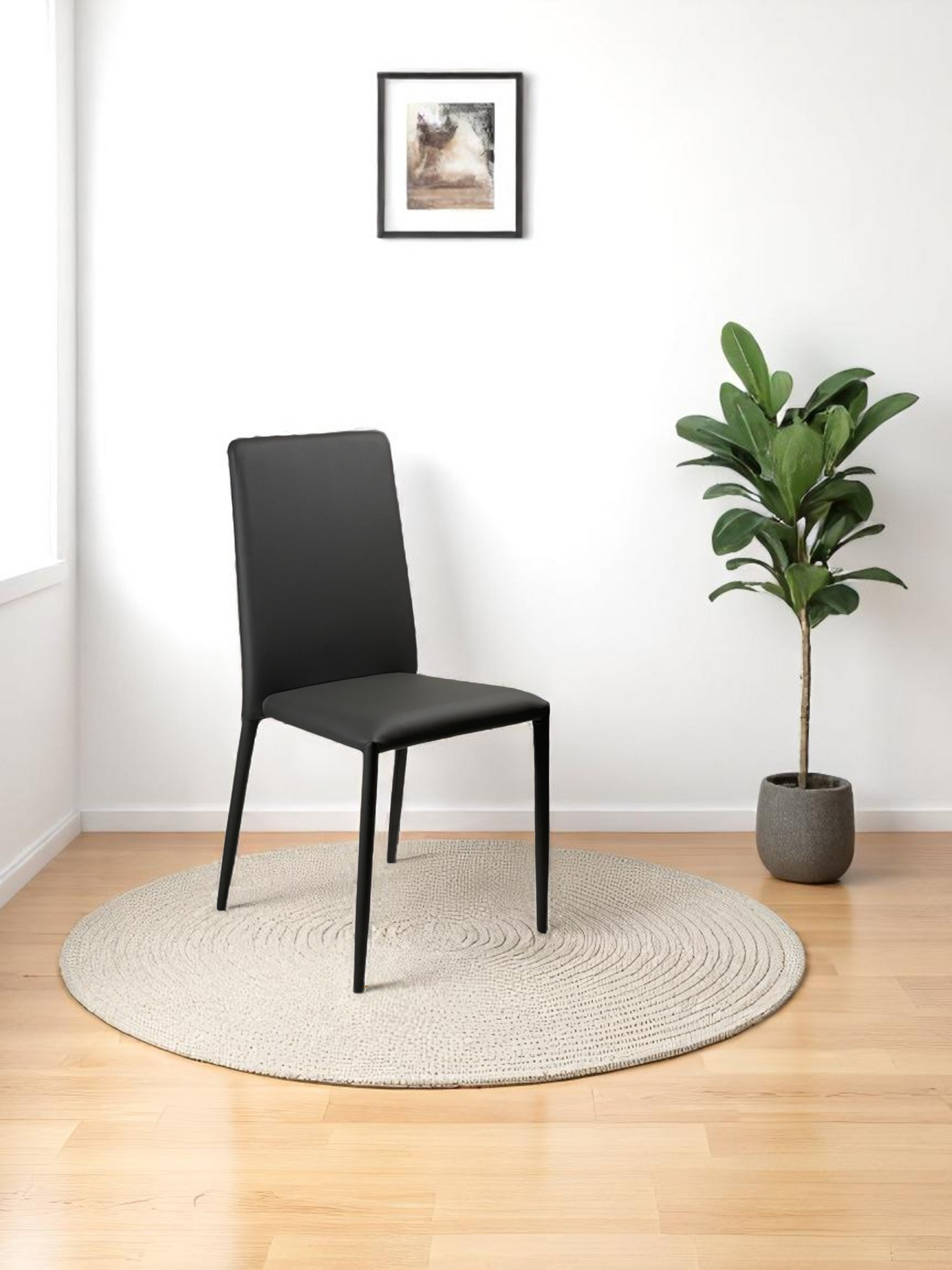 Sedia Finessa in ecopelle grigio impilabile